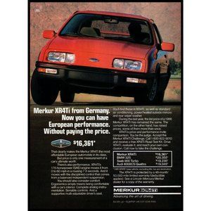 1987 Merkur XR4Ti Sport Coupe Vintage Print Ad German Import Wall Art Photo
